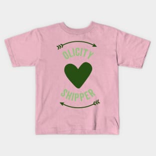 Olicity Shipper - Light & Dark Green Kids T-Shirt